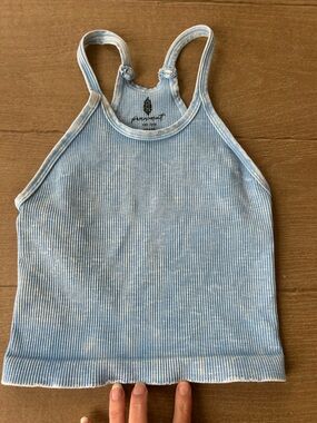 Free People Happiness Runs tank size xs/s faded, washed blue
